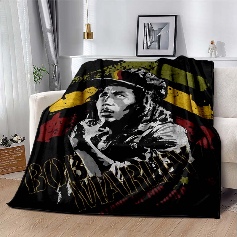 Bob Marley Music Throws Blanket for Kid Couch Sofa Travel Home Picnic Hiking Bed Beding Super Soft Flannel Blanket Birthday Gift