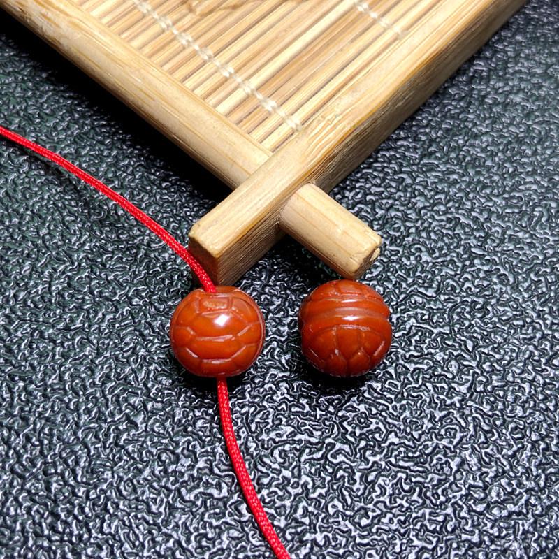 Southern Red Agate Double-Sided Carved Pumpkin Beads - Wealth-Inspired DIY Hand String Bracelet Accessories