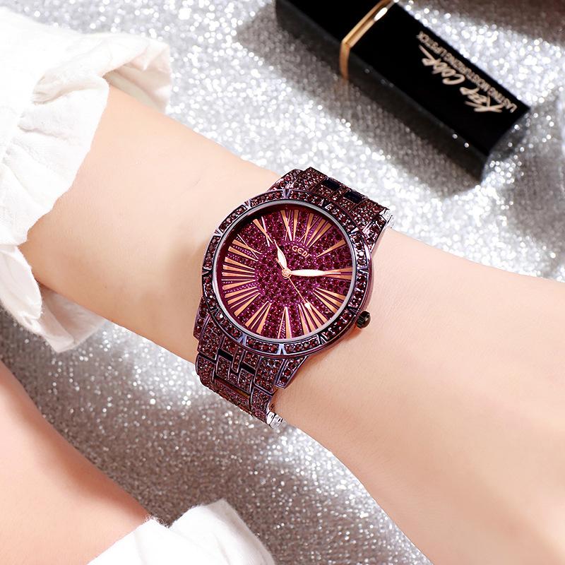 Wind Casual Roman Scale Design Ladies Watch Fashion Large Dial Diamond Steel Belt Women S Watch