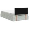 Ottoman Bed with Mattress Light Grey 120 X 200 Cm Velvet
