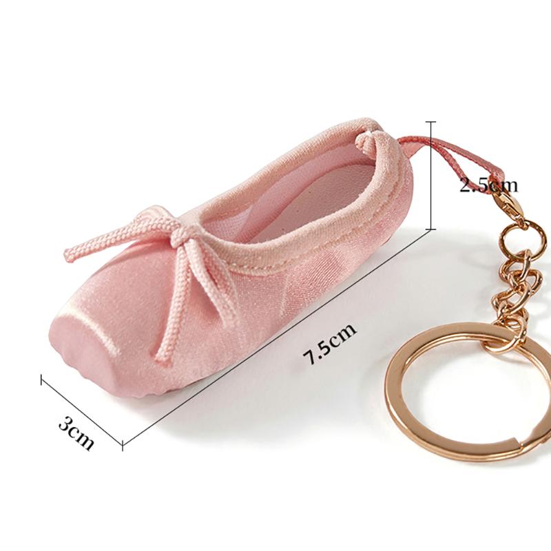 Satin Mini BallettSchuhe Schlüsselanhänger Spitzschuh BallettSchuh Form Spitzschuhe Schlüsselanhänger Abnehmbar Einfarbig BallettSchuh Schlüsselanhänger
