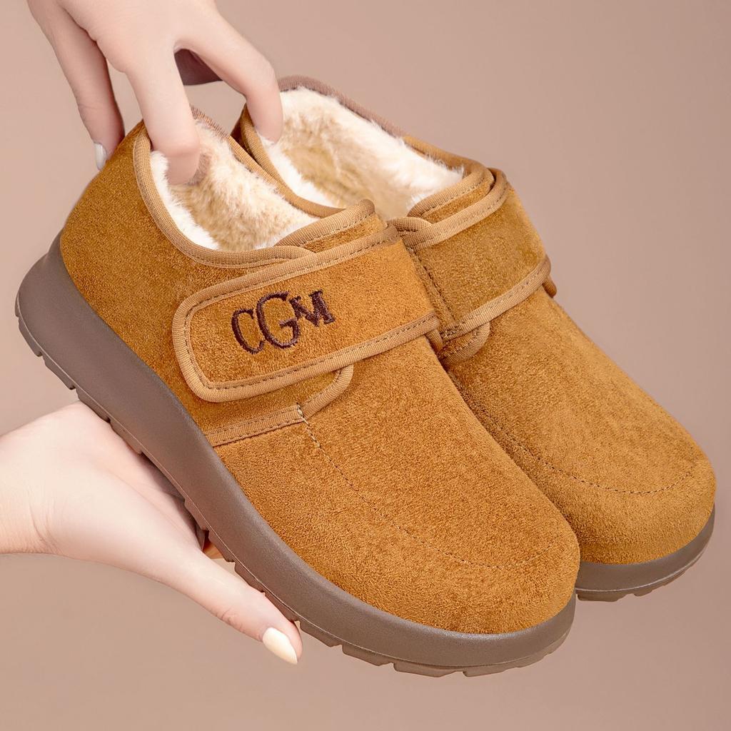 Shoes women's cotton shoes Velcro snow boots piled and thickened Boken shoes versatile short boots cold-proof and warm cotton boots