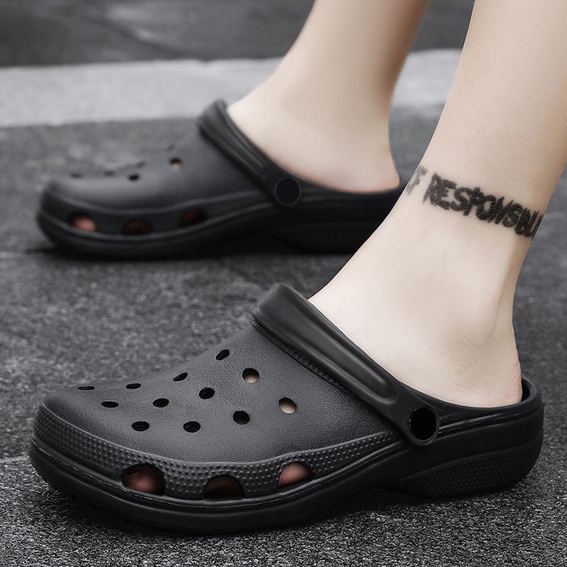 Men's Breathable Summer Closed-Toe Hole Slippers Sandals, Casual Plus Size Exclusive Style