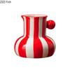 Colorful Stripes Creative Ceramic Vase Plant Pots Table Decoration Ornaments Flower Arrangement Floral Vase Room Aesthetic Decor