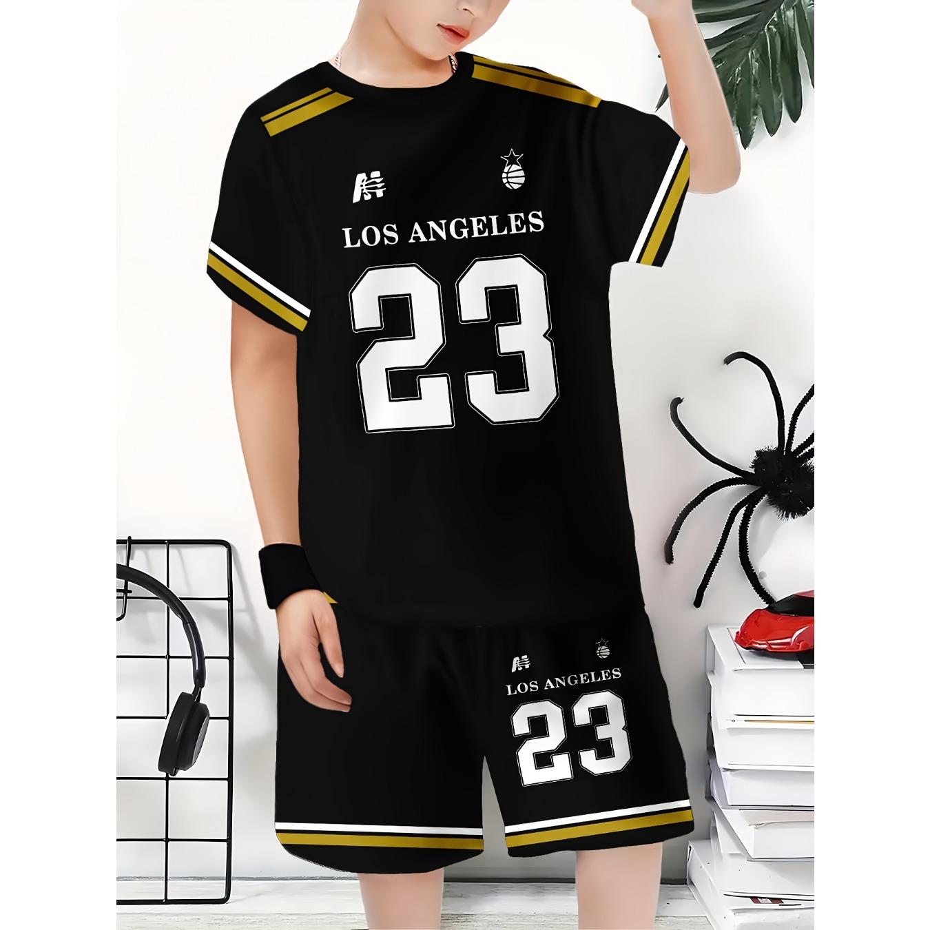 

2025 summer new children s set No. 23 jersey digital 3D printed children s set men s casual and comfortable fashion 13-14Y