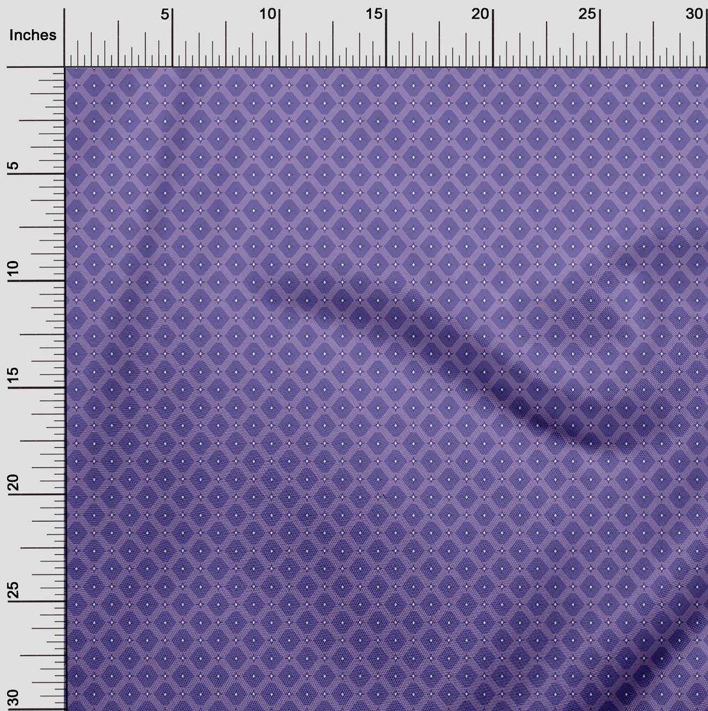 oneOone Cotton Flex Bluish Violet Fabric Geometric  Sewing Material Print Fabric By The Yard 40 Inch