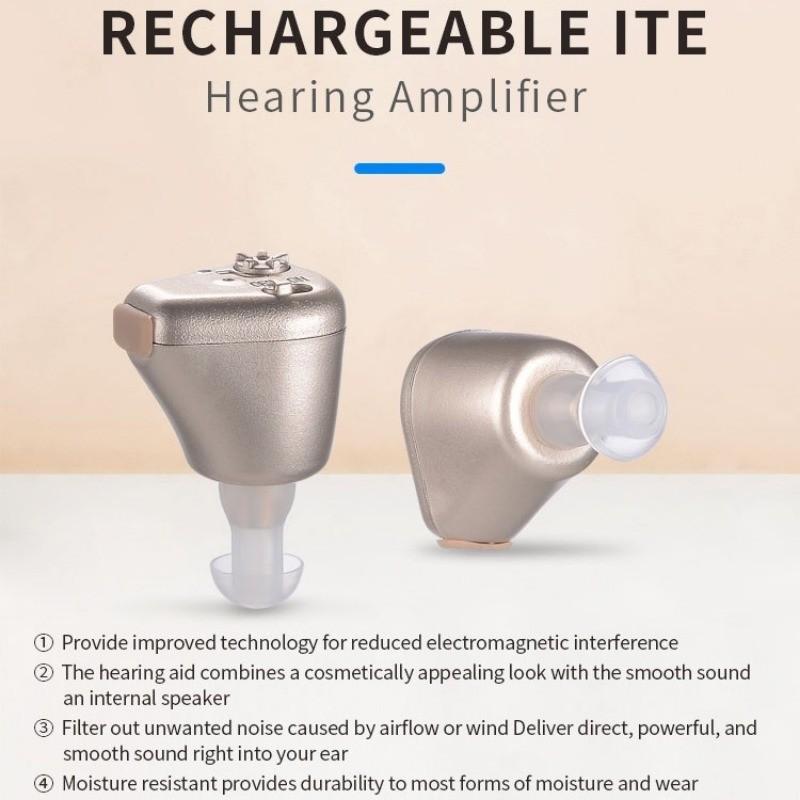 Mini Rechargeable ITE Hearing Aid Invisible High Quality Hearing Amplifier Professional Sound Voice Enhancer