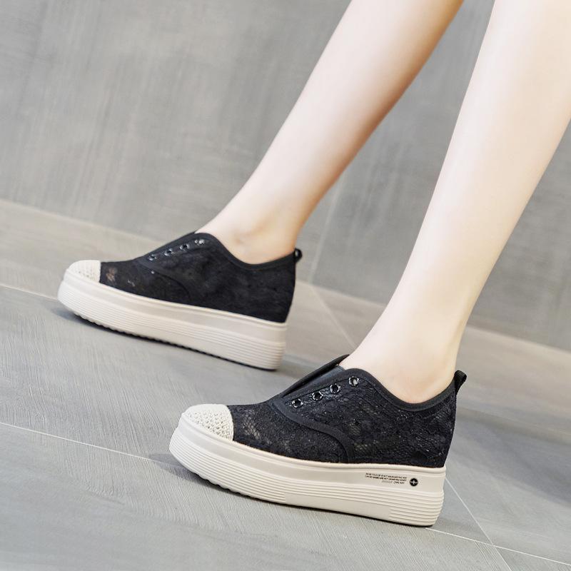 Trendy New Muffin Lazy Inner Height Increase Women's Shoes Fisherman Mesh Casual Sports Shoes