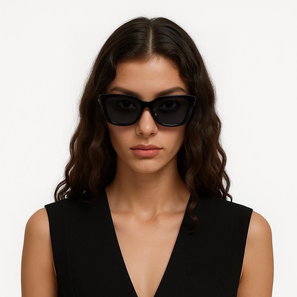 Miu Miu Logo Cat Eye Sunglasses Women sunglasses Black MU02ZS1AB5S0