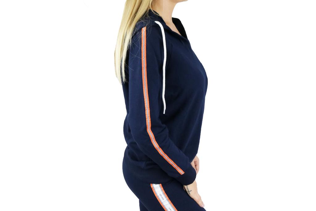 GymHero Hoodie NAVY-RACE, Damen-Sweatshirt in Marineblau