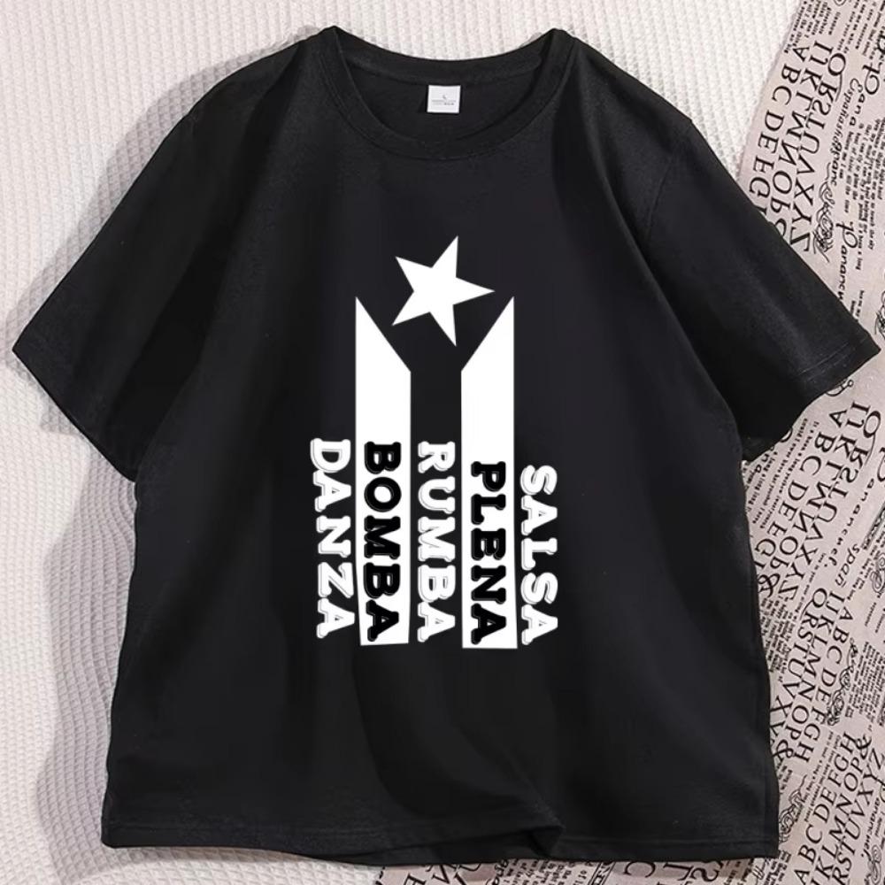 

Salsa Plena Rumba T Shirt Men Women Puerto Rico Flag Tshirt Latin Music Lover T-Shirts Short Sleeve Round Neck Clothes M
