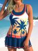 Γυναικεία ρούχα παραλίας Coconut Seaside Printed Halter Γυναικεία μαγιό Tankini δύο τεμαχίων Σετ μπικίνι Beachwear S-6XL