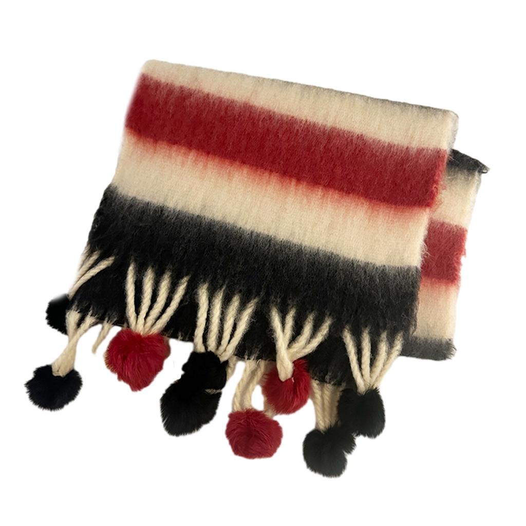 Tassels Rainbow Scarf Warm Shawl Cashmere Like Long Scarf Girls Winter Shawl Neck Wrap Scarf Cold Weather Neck Scarves