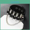 Gothic Skeleton And Bullet Design Neutral Chain Leather Handpiece For Punk Style Jewelry