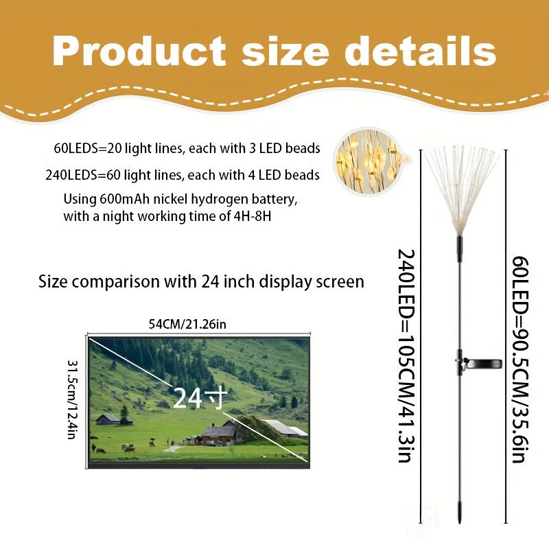 New 200 Bulbs LED Solar Ground Spike Lights Outdoor Waterproof Garden Decorative Lights Starry Sky Copper Wire String Lights