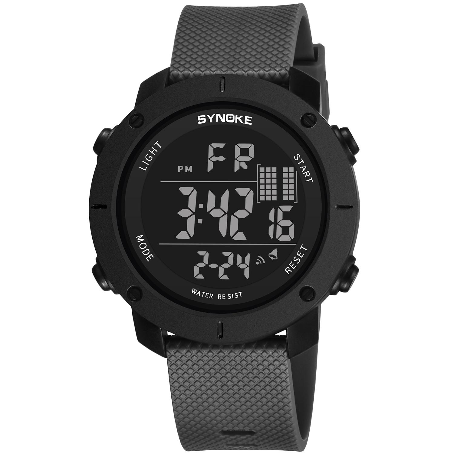 

Watch Men Digital Electronic 50M Waterproof Swimming Military Watch Sport LED Relogio Masculino сірий колір