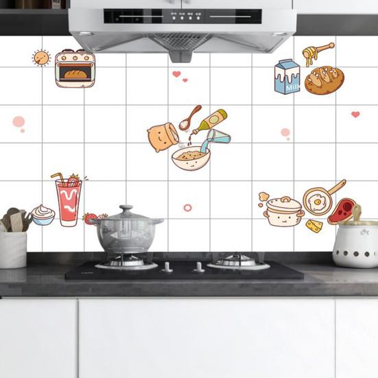 Kitchen Wall Sticker Oil-Proof Adhesive Cabinet Sticker Waterproof Stain-Resistant Fruit