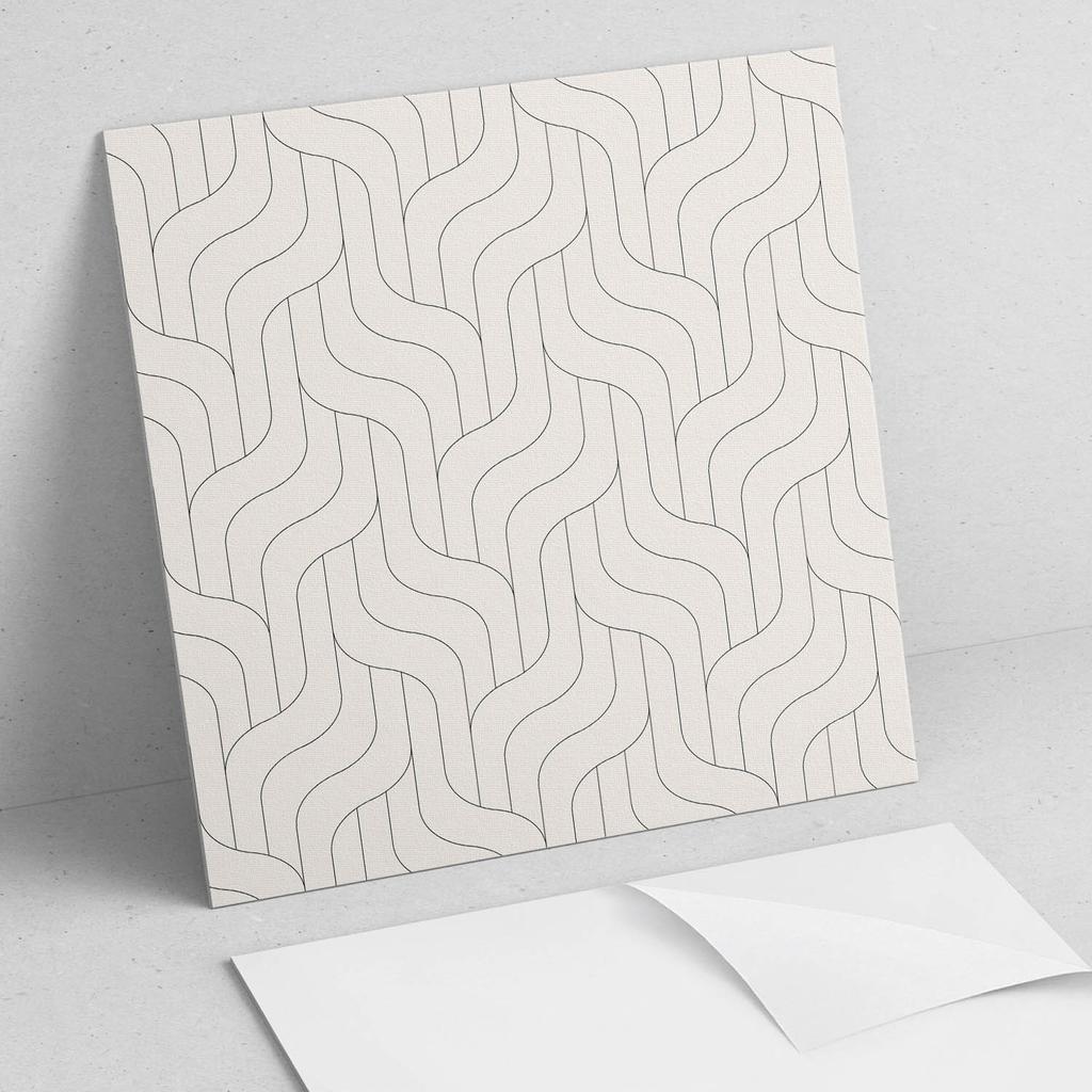 Package of Vinyl Tiles with Decor for Kitchen or Bathroom Waves In a Geometric Pattern 9X30X30 Cm
