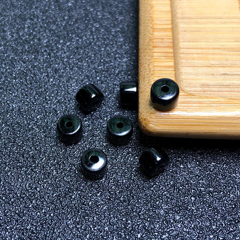 Black Agate Thick Straight-Cut Spacer Beads for DIY Jewelry