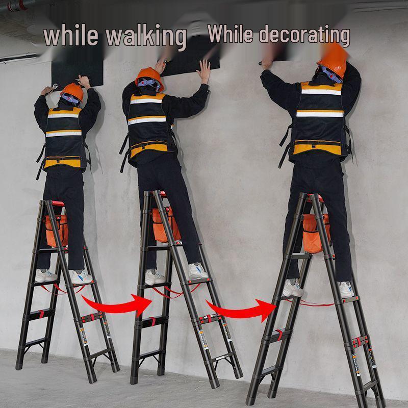 Multifunktionale Teleskop-A-Rahmenleiter: Rutschfest, Verdicktes faltbares Design, Keine Installation erforderlich