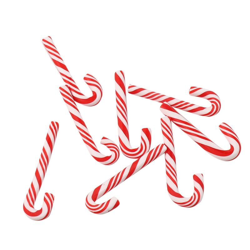 Good-150Pcs Red And White Handmade Christmas Candy Cane Kawaii Miniature Food Dollhouse Home Decor