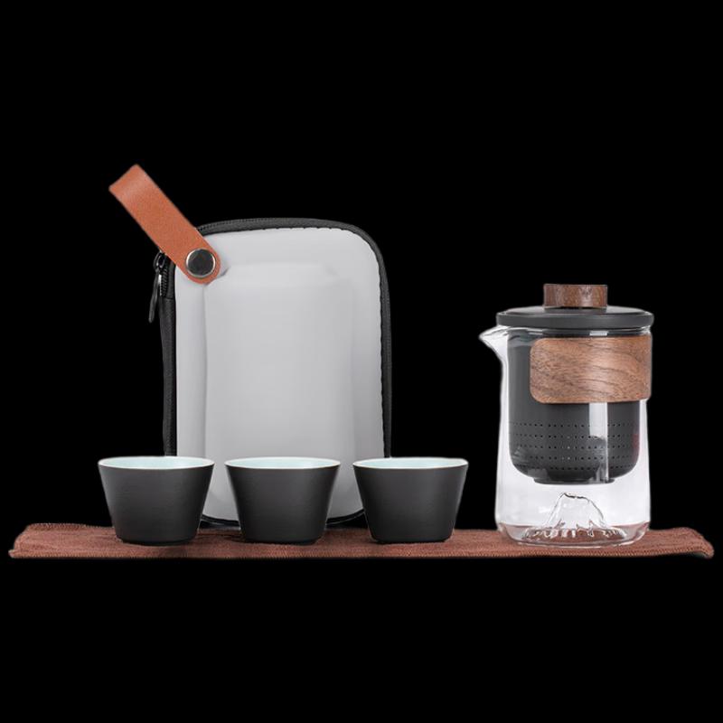 Pinjian Jingshan Portable Glass Travel Tea Set