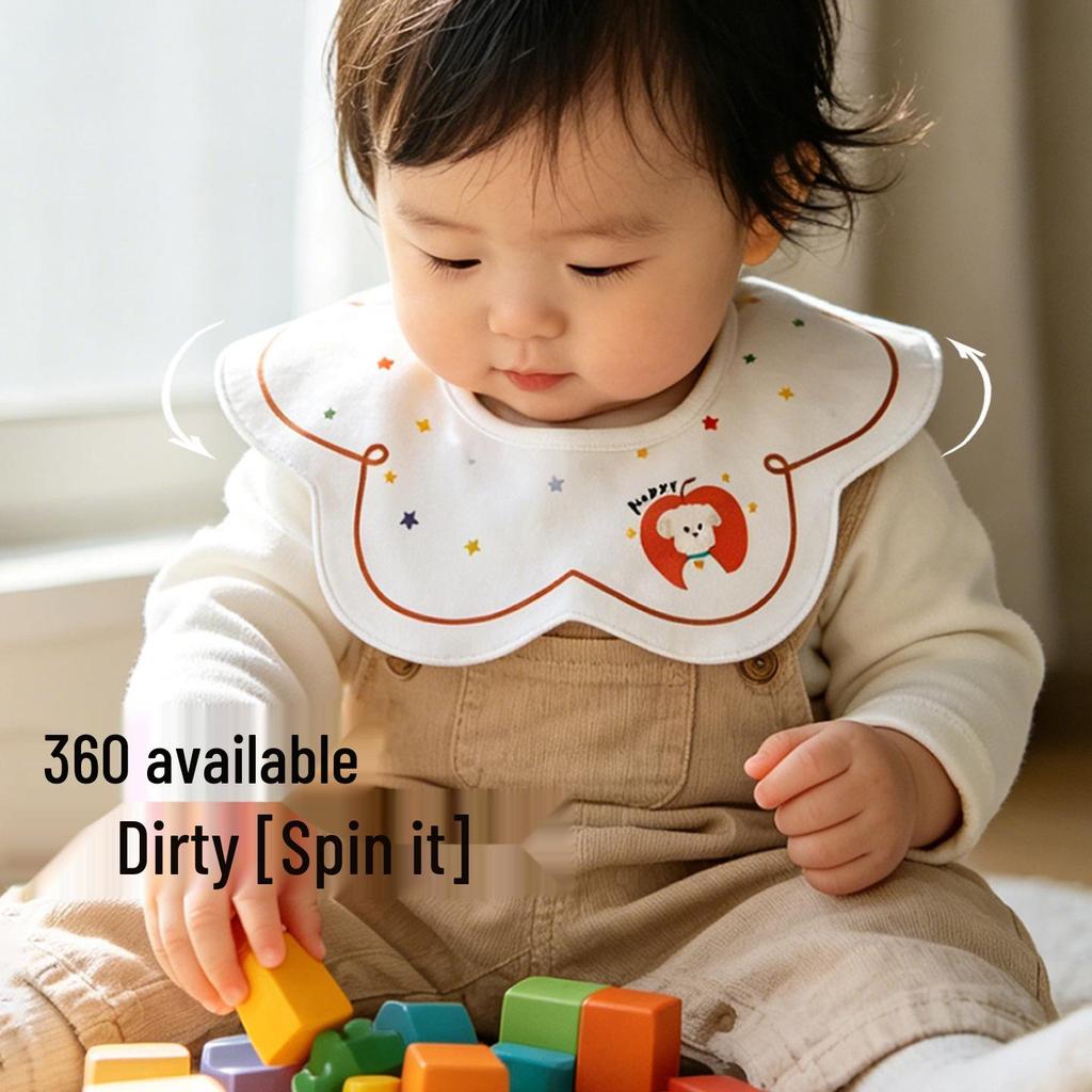 Newborn Cotton Waterproof Three-Piece Baby Bib Set