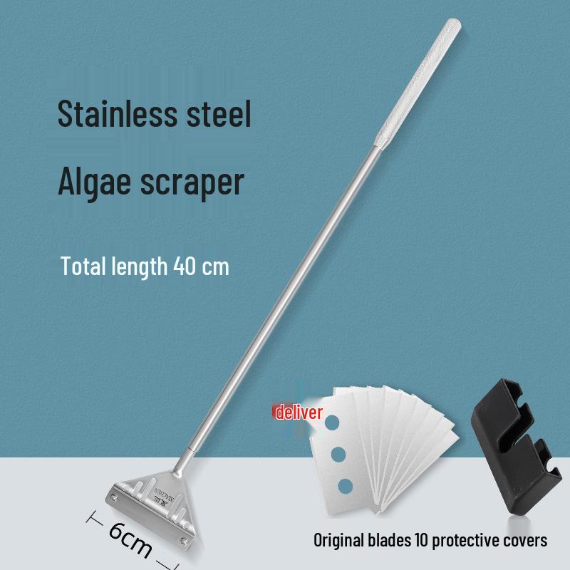 Aquatic Plant Tank Cleaning Set: Algae Scraper, Seaweed Remover, Moss Knife, No Dead Angle Brush Tool.