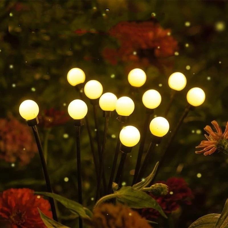 Solar Firefly Light Outdoor Waterproof Garden Decorative Lawn Light Landscape Ambience Floor Insert Light
