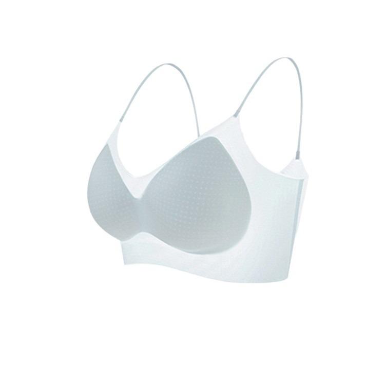 Ultra-thin jelly strip seamless air conditioner clothing fixed cup suspender underwear comfortable and sexy breathable tube top light bra women
