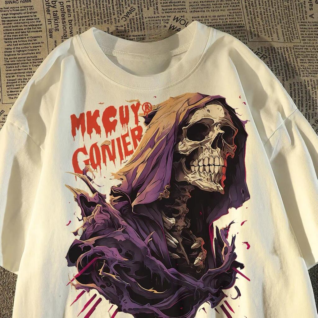 Gothic Reaper Hip Hop Y2k Art Retro Style Casual T-Shirt Men's and Women's Luxury Brand