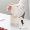 Shangqi 'Thousand Li of Rivers and Mountains' Ceramic Tea Mug with Filter and Lid