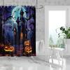 1 Piece Of 180X180Cm Shower Curtain With Halloween Castle Pumpkin Pattern Printed Partition Bathroom Waterproof And Mildew Proof