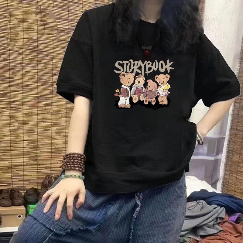 

Women s Casual 100% Cotton Short Sleeve Printed Top - Loose, Slimming Design, Plus Size, Trendy Half Sleeve T-Shirt 2XL (Recommended 140-160 Jin)