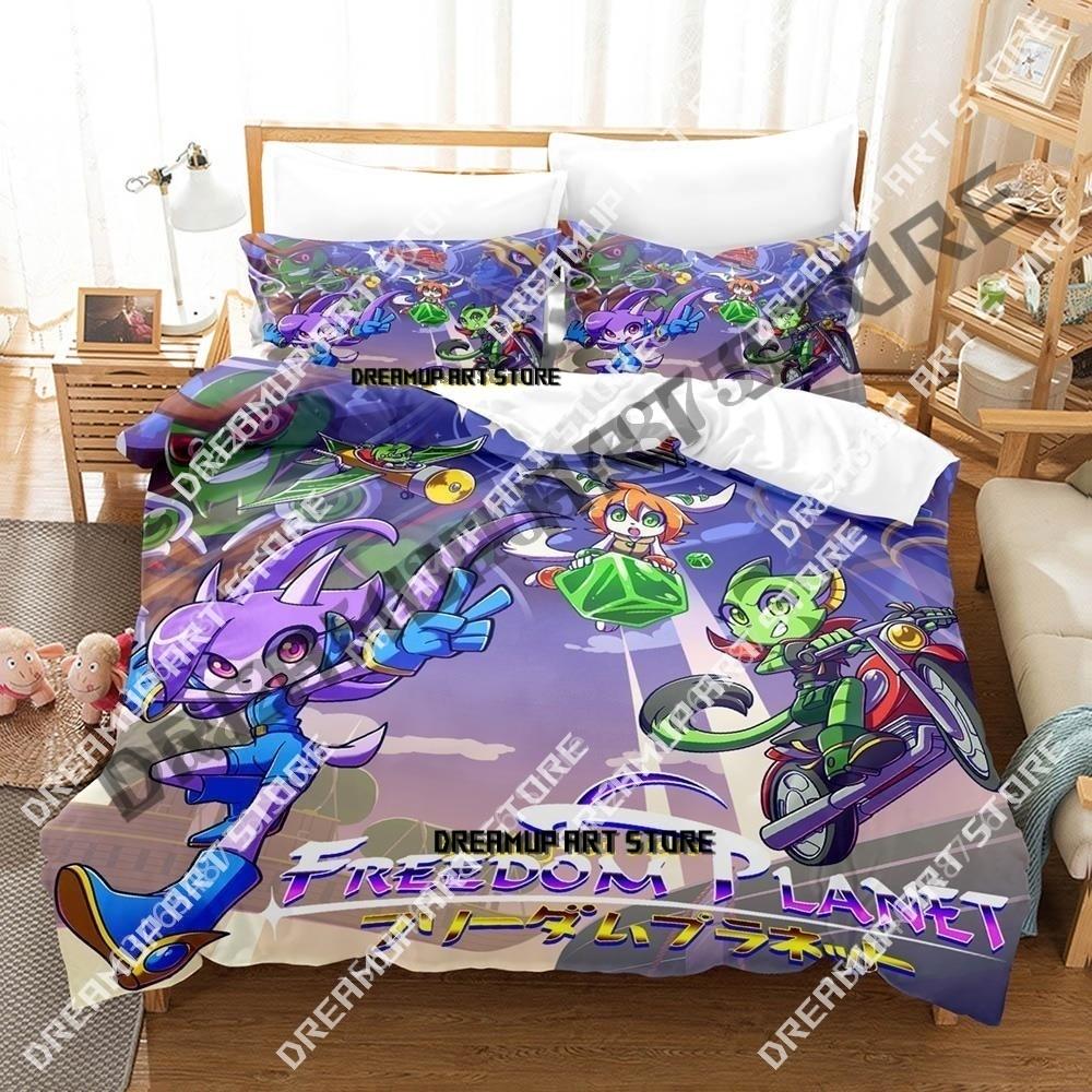3D Print Game Freedom Planet Bedding Set Single Twin Full Queen King Size Bed Set Adult Kid Bedroom Duvetcover Sets Anime Bed