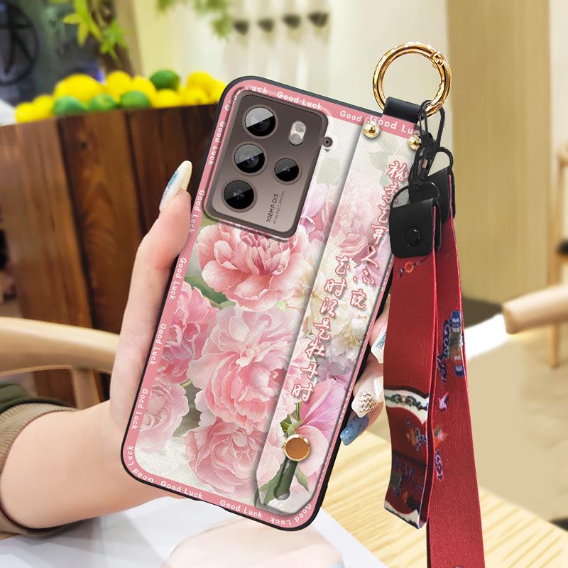 Schmutzabweisende Handyhülle für ältere Damen für HTC U23 Pro/U23 Ring Silikon Stoßfest Umhängeband Armband Staubdicht Langlebig