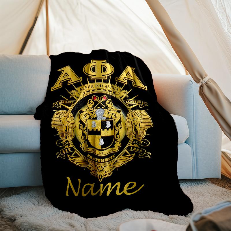 Personalized Custom Name Blanket - Alpha Phi Alpha Print Design,Blanket for Sofa,Bed,Travel,Camping - Soft and Warm, Great Gift