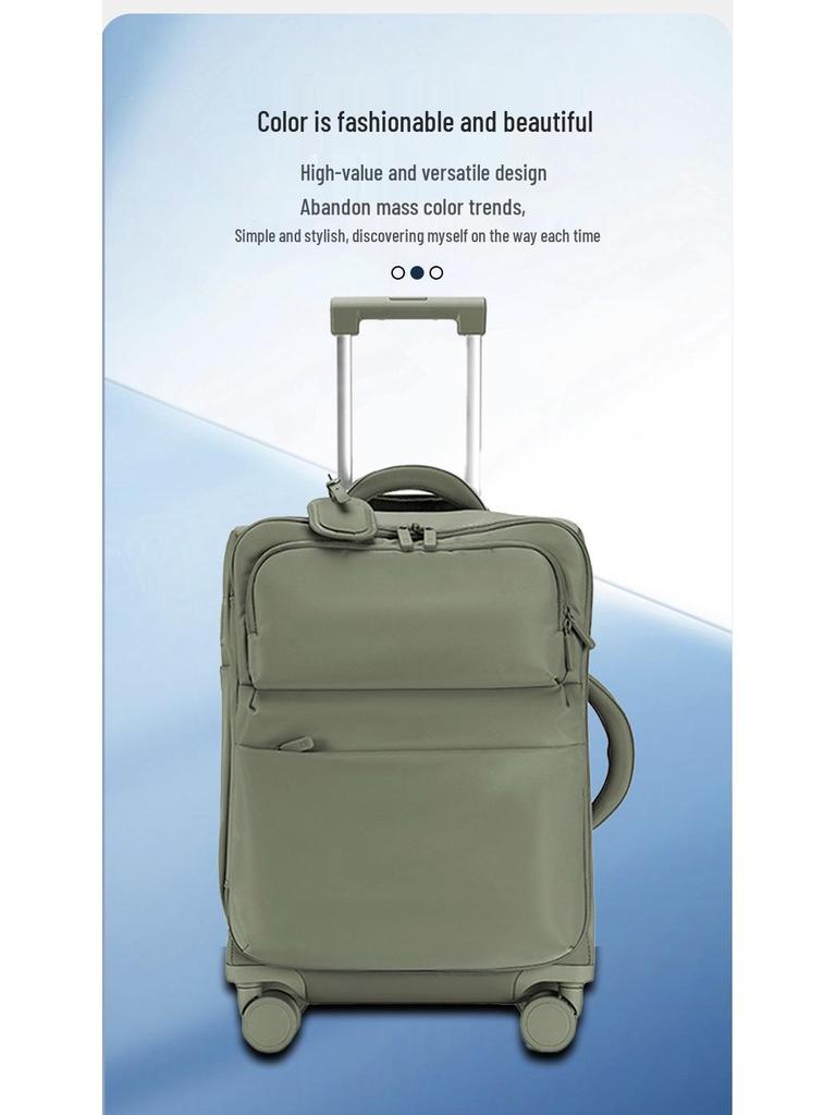 2025 Women's Ultra-Light Carry-On Luggage: 20-inch Fabric Suitcase with Lock, 24-inch Option Available.