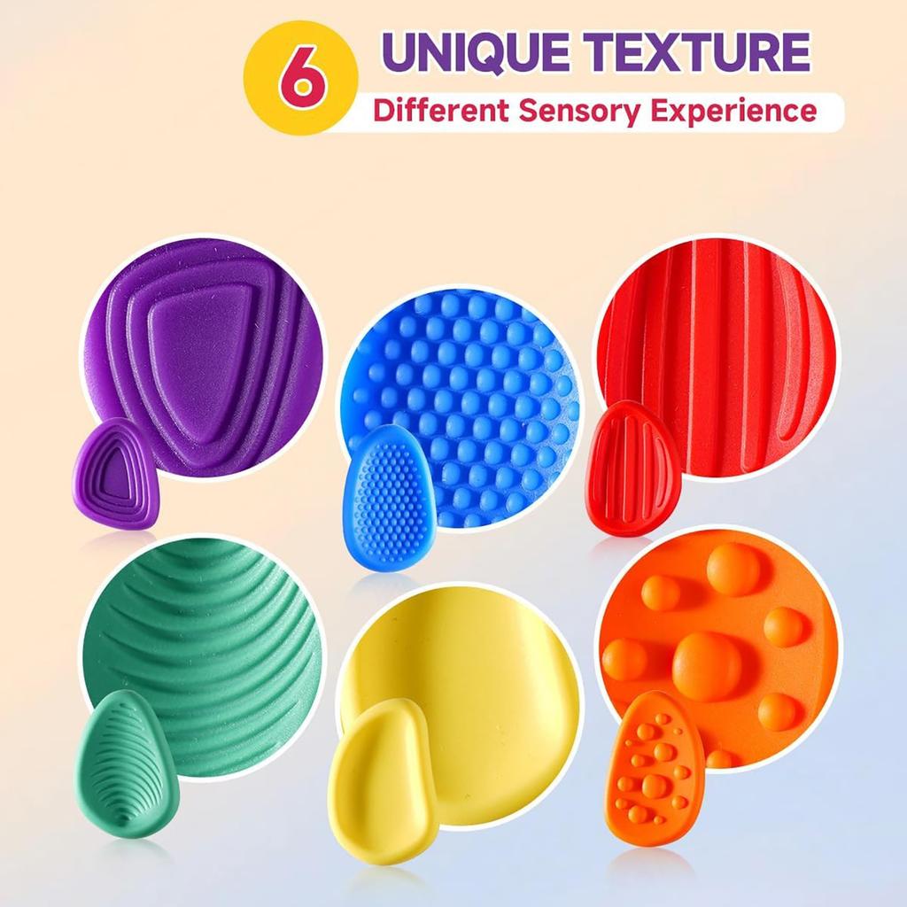 Sensory Toy For Kids, Stress Relief Toy For Adults, Soft Silicone Textured Worry Stone