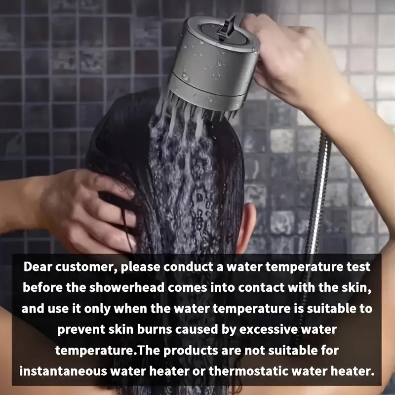 Pressurized Handheld Shower Head, 3 Modes Adjustable Water Output Shower Head, Round Massage Shower Head, Shower Sprinkler, Shower Spray Head,