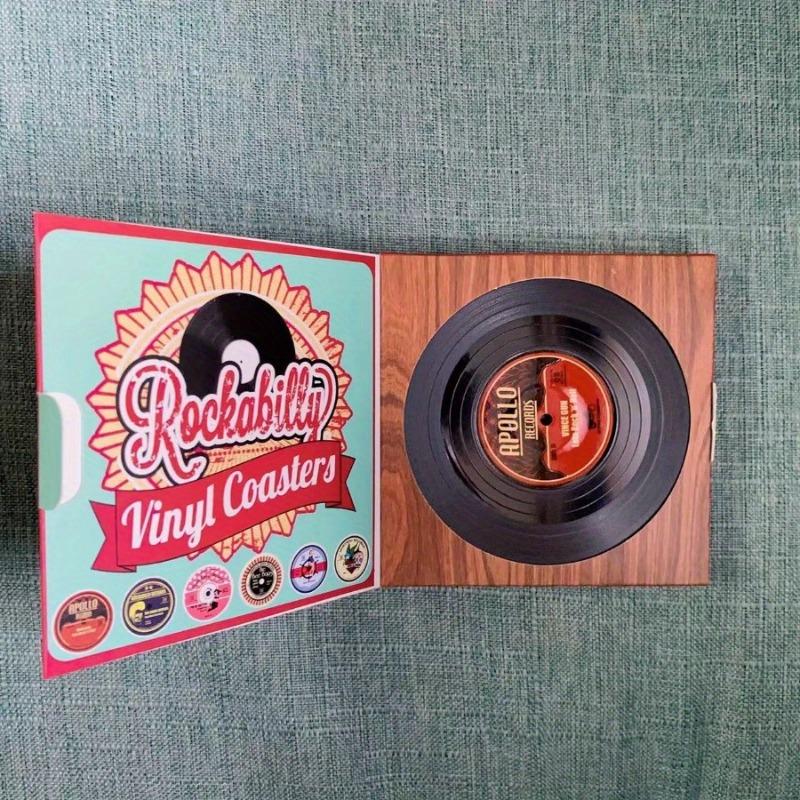 6PCS Rockin Drink Coaster Vintage CD Record Coaster, Table Mat, Coffee Mat, Vinyl CD Placemat Set