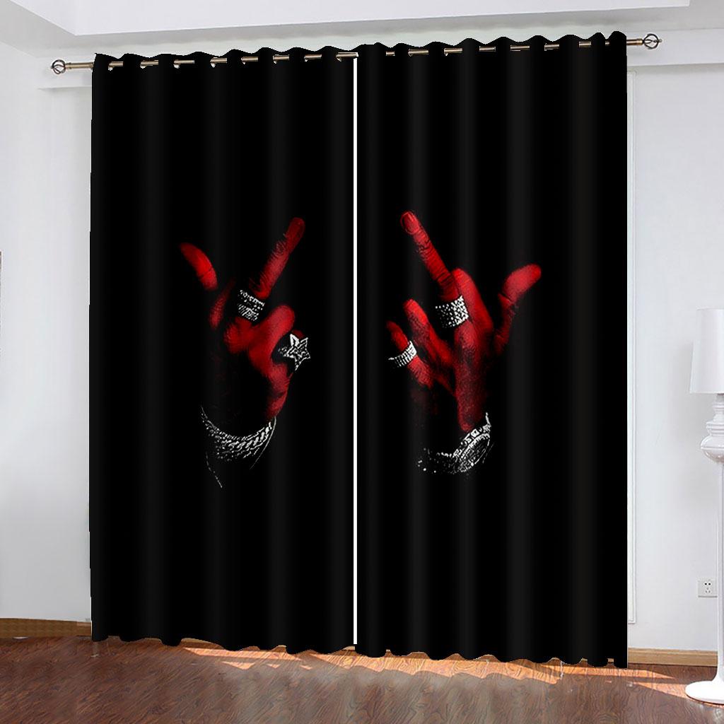 Hacker Soldier Red Dark Cool Child Window Curtains in Kids Bedroom Living Room Hall Treatments Kitchen Decoration Drapes Blinds