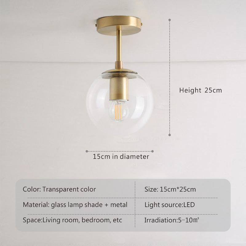 E27 Plafon Sticlă Iluminat Minimalist Modern Lampă de Plafon Rotundă cu Glob de Sticlă Lampă de Hol Lumini Creative pentru Camera de Zi