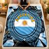 Flannel BlanketArgentina Football Warm Soft Throw Blanket for Indoor Sofa Bed Living Room Use