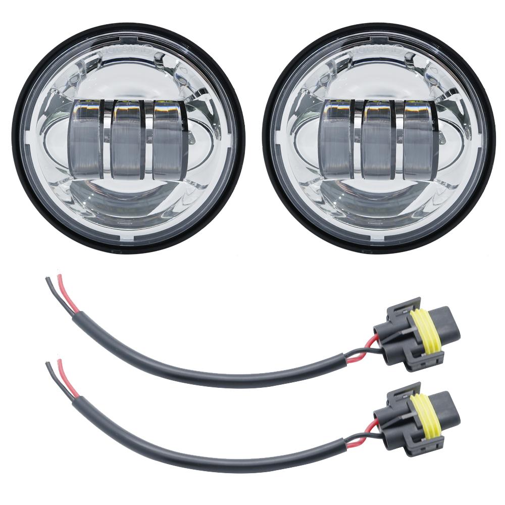 2PCS Chrome / Black 4.5 Inch LED Passing Light Spot Driving Lamp LED Fog Lights for Motorcycles 4.5" Lights
