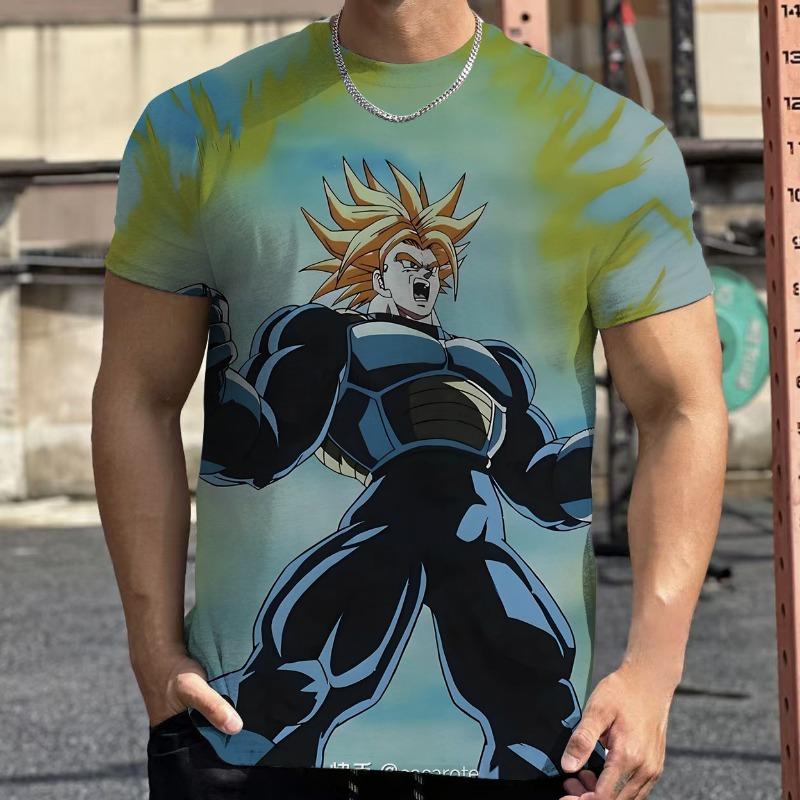 2026 Summer Dragon Ball Retro Fitness T-shirt Men's Oversized 3D Printed Short-sleeved Family Unisex Children's Sports Shirt