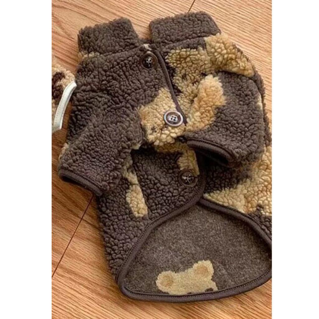 Pet Plush Clothes Cute Pattern Winter Comfortable Warm Dog Cat Clothes for Home Travel Party