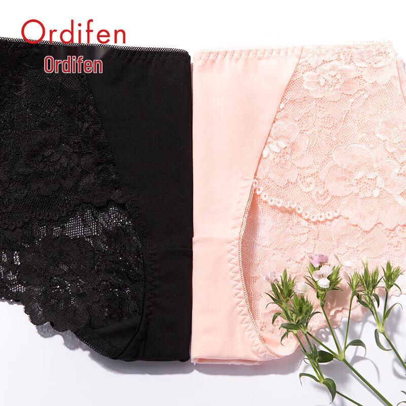 Audifen Women's Seamless Lace Mid-Waist Boy Shorts (2-Pack)