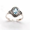 Blue Topaz  925 Sterling Silver  Ring, Pear Gemstone Handamde Women Ring Jewelry