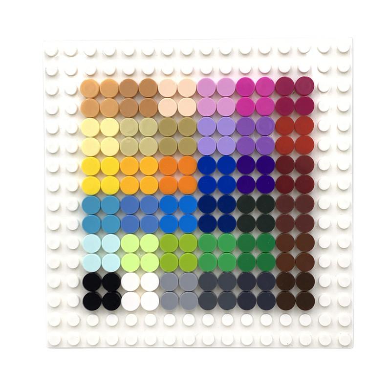 100-500pcs Tile 1x1 Round DIY Building Blocks Bricks Color Educational Creative Toys for Children Size Compatible With 98138